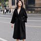 Beiyuan M's famous style water ripple double-sided cashmere coat for women ສີ caramel ເສື້ອຂົນຂົນແກະຍາວສໍາລັບແມ່ຍິງ