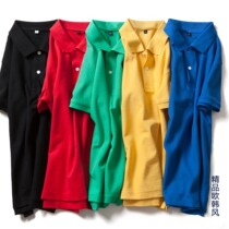 Ou Hanfeng lapel polo shirt T-shirt solid color Paul shirt mens short sleeve fashion custom embroidery batch work clothes