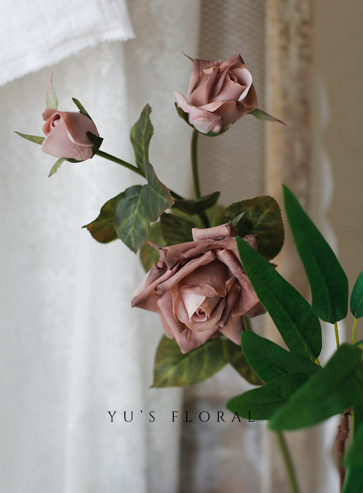 Simulation Flower Retro Roses Hand Moisturizing Single - branch Fake Flower Interior Home Decoration Photography Props