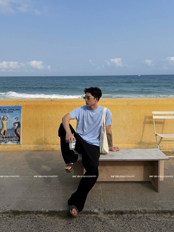 Pjfs "Minimalist Old Money Style Linen Blend" New Summer Round-Neck T-Shirt, Vacation Casual Versatile Top