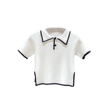 [Частная школа цветочная рубашка поло] Just Be Yoo/Sweet Baby's Pure Contrast Polo рубашка Polo