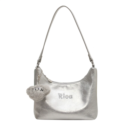 Летняя универсальная серебряная сумка через плечо для отдыха, модная сумка на одно плечо