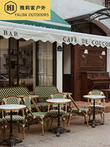 Net Red Outdoor Marble Table And Chairs Combination Method Coffee Milk Tea Sweet Shop Rattan Chairs Outdoor Dining Room Outside Restaurant