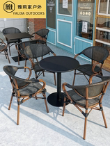 Outdoor Table And Chairs Open-air Patio Milk Tea Shop Outside Swing Casual Room Outside Chair Table Combined Balcony Rattan Chair Three Sets