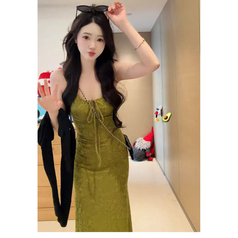 Beautiful, Stunning, and Very Attractive Little Dress for Women in Spring and Summer, Slim-Fitting, Elegant, Spaghetti Strap, Bodycon Dress, Long Dress
