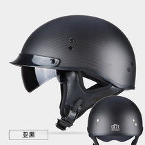 Vecchio Motorcycle sub-black Carbon Fiber Helmet Helmet Half helmet Summer helmet Scoop helmet Vintage helmet Half helmet