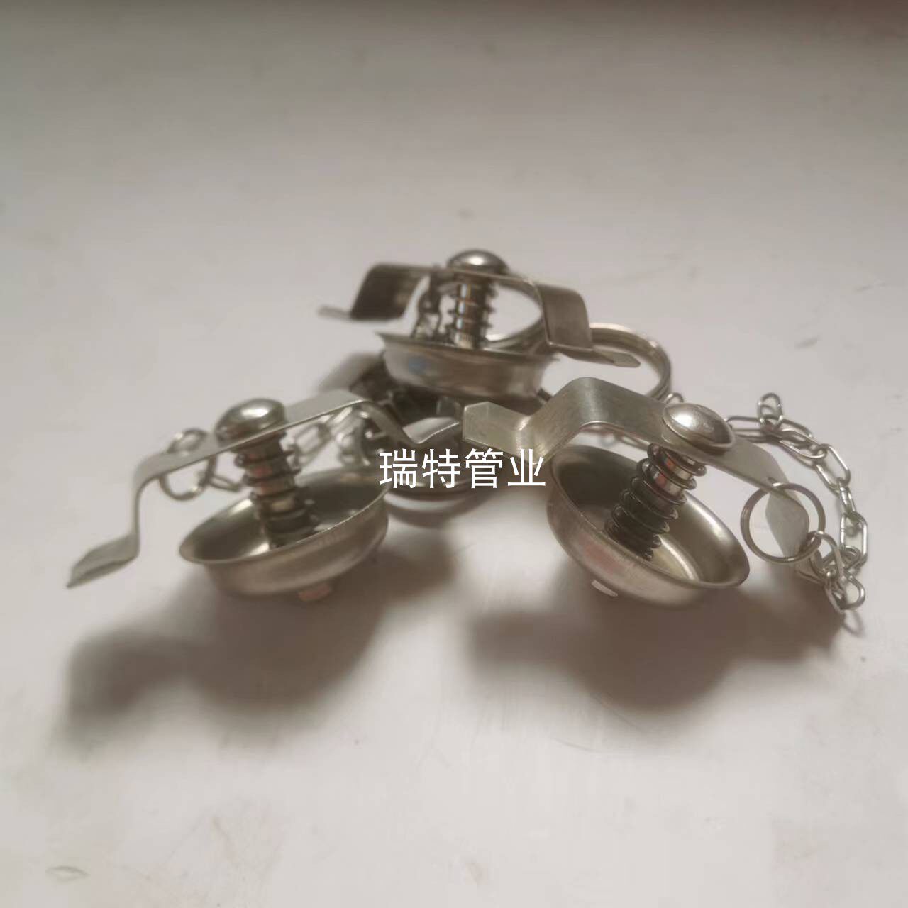 Stainless steel 304 sheep horn quick connector dust-proof cover head plug DN40 tank car joint stuffy plate