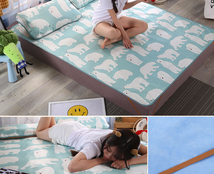 Mùa hè lanh mềm mat 1.8m người ký túc xá 0.9m lụa có thể gập lại ghế băng ba mảnh 1,5 mét mat - Thảm mùa hè đệm nước mùa hè