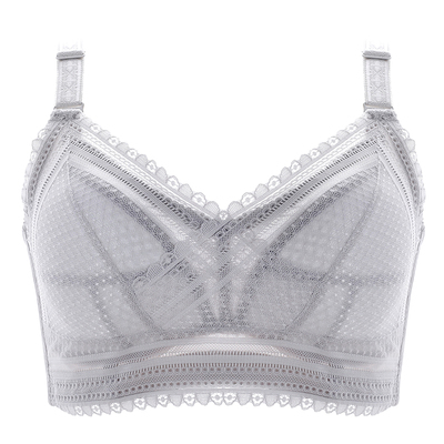 内衣女无钢圈大胸显小文胸罩大码聚拢调整型收副乳防下垂夏超薄款