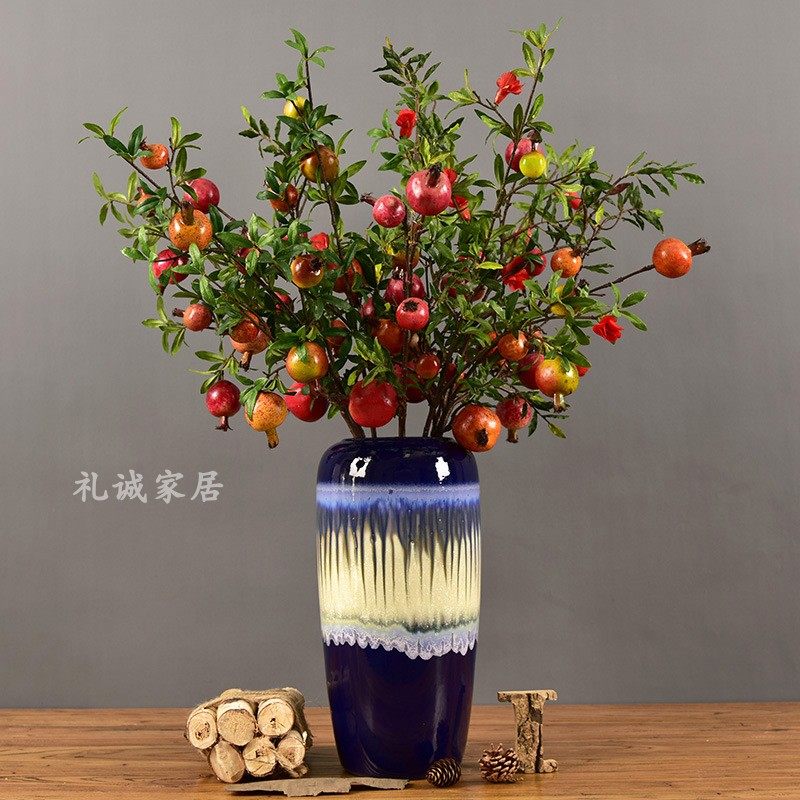 New with flower 5-head pomegranate fruit branches Home Decorative Flowers Simulation Fruits Simulation Berries Soft Dress Wedding Flowers Materials