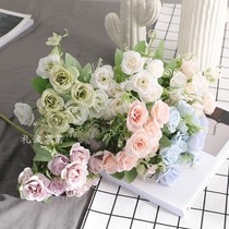 10 small rose bouquets wedding road flower wall decoration fake flower fence Flower home decoration ornaments shooting