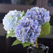Single-branch hydrangea simulation high-grade silk cloth big hydrangea flowers wedding road introduction fake flower home decoration floral art