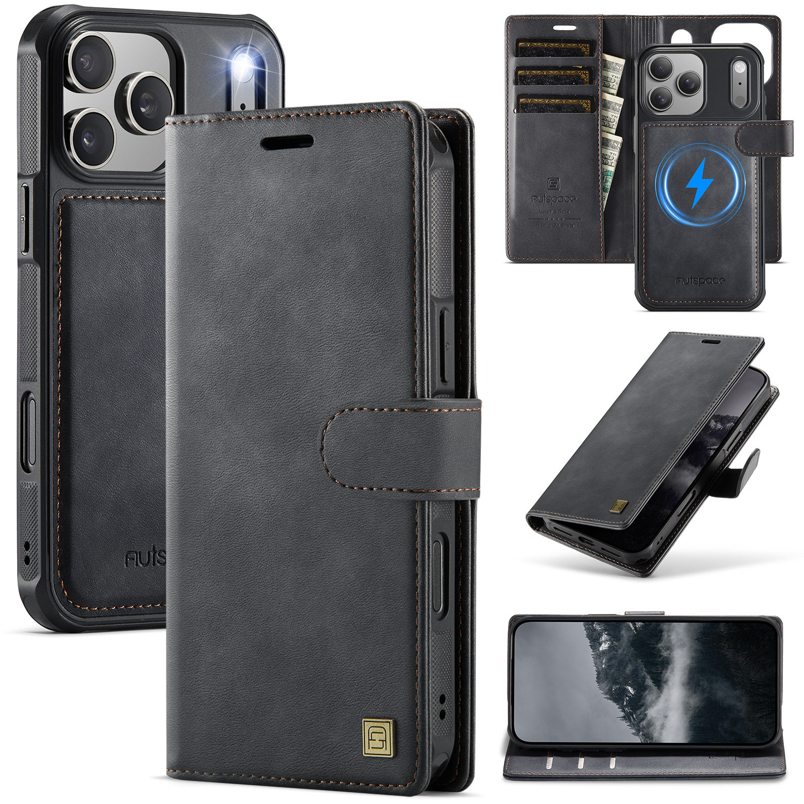 Distressed Leather Stitching Logo iPhone Case