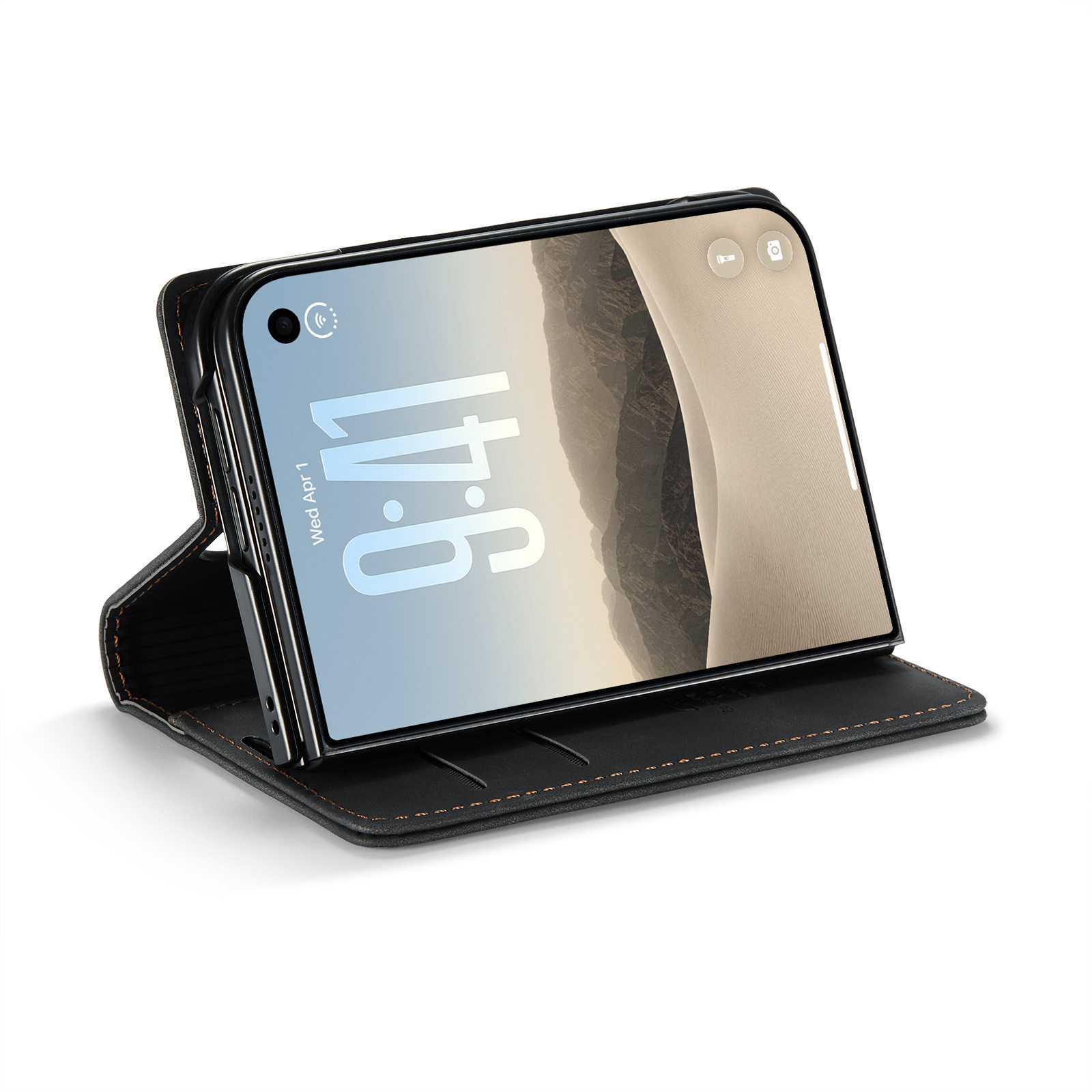Teal Leatherette White Stitching iPhone Case