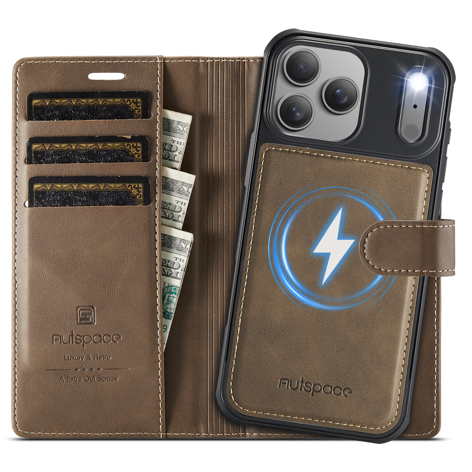Distressed Leather Stitching Logo iPhone Case