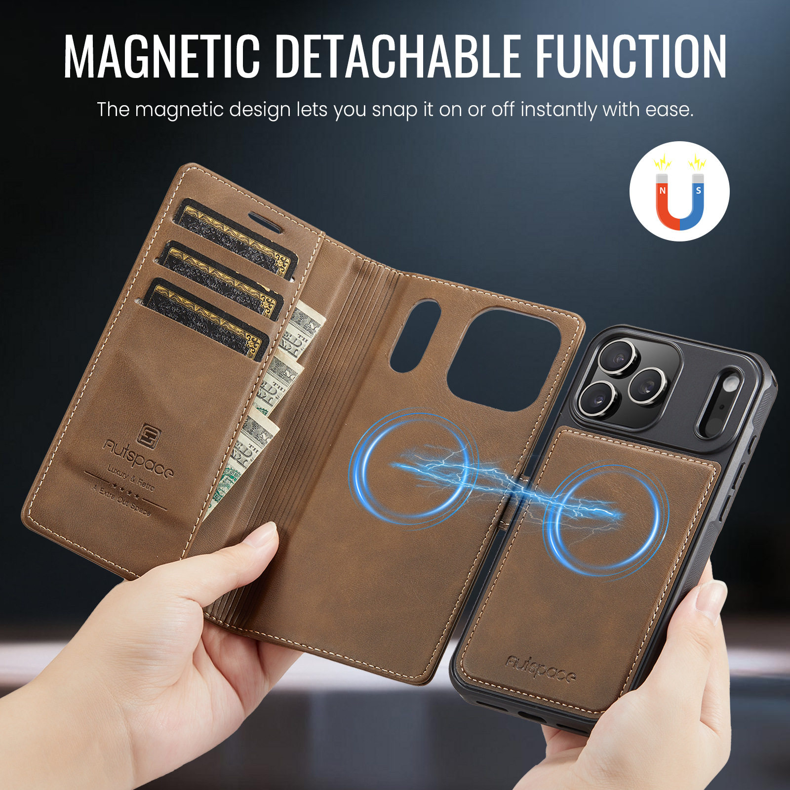 Distressed Leather Stitching Logo iPhone Case