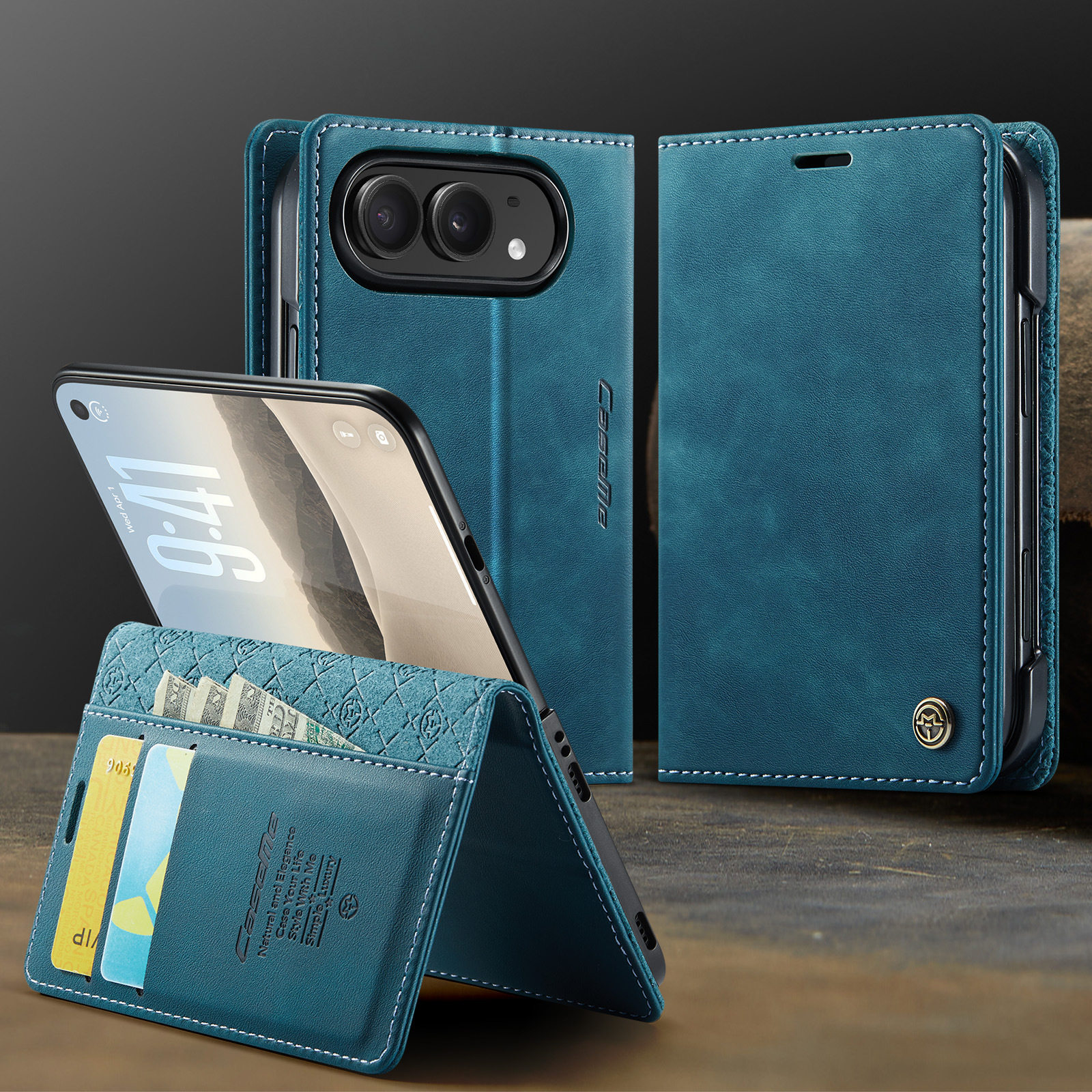 Faux Leather Wallet Emblem iPhone Case