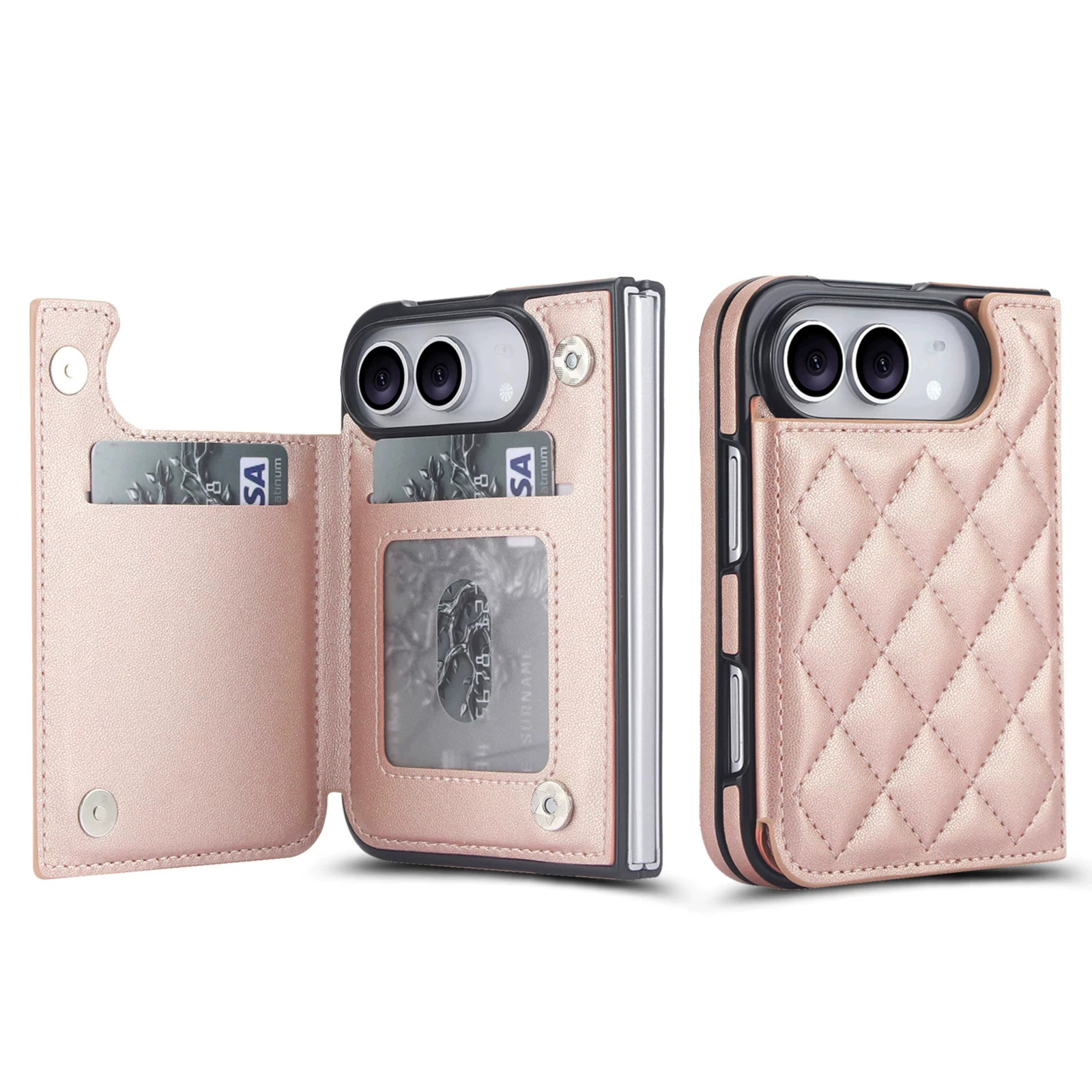 Rose Gold Diamond Quilted Leatherette iPhone Case
