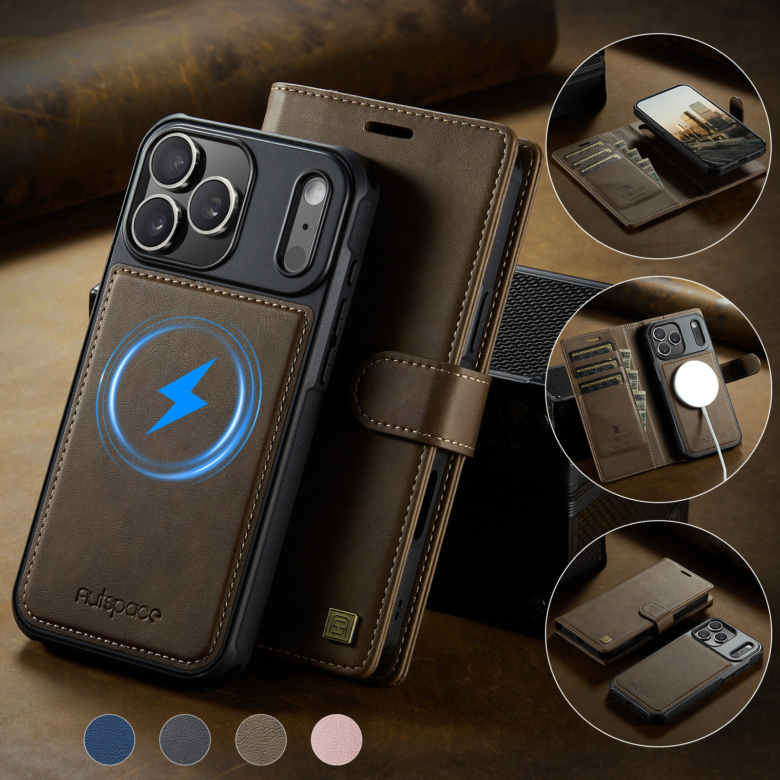 Distressed Leather Stitching Logo iPhone Case