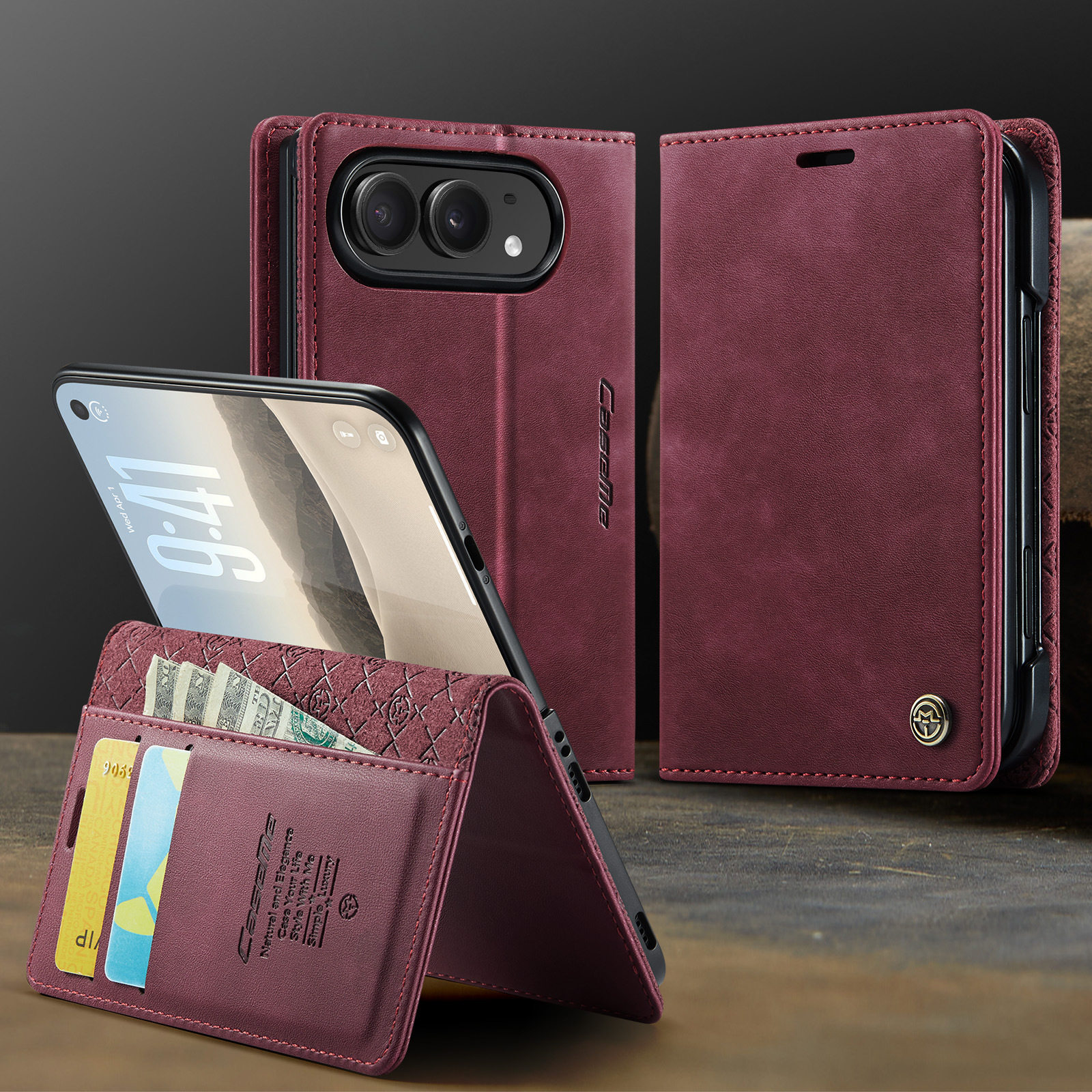 Faux Leather Wallet Emblem iPhone Case