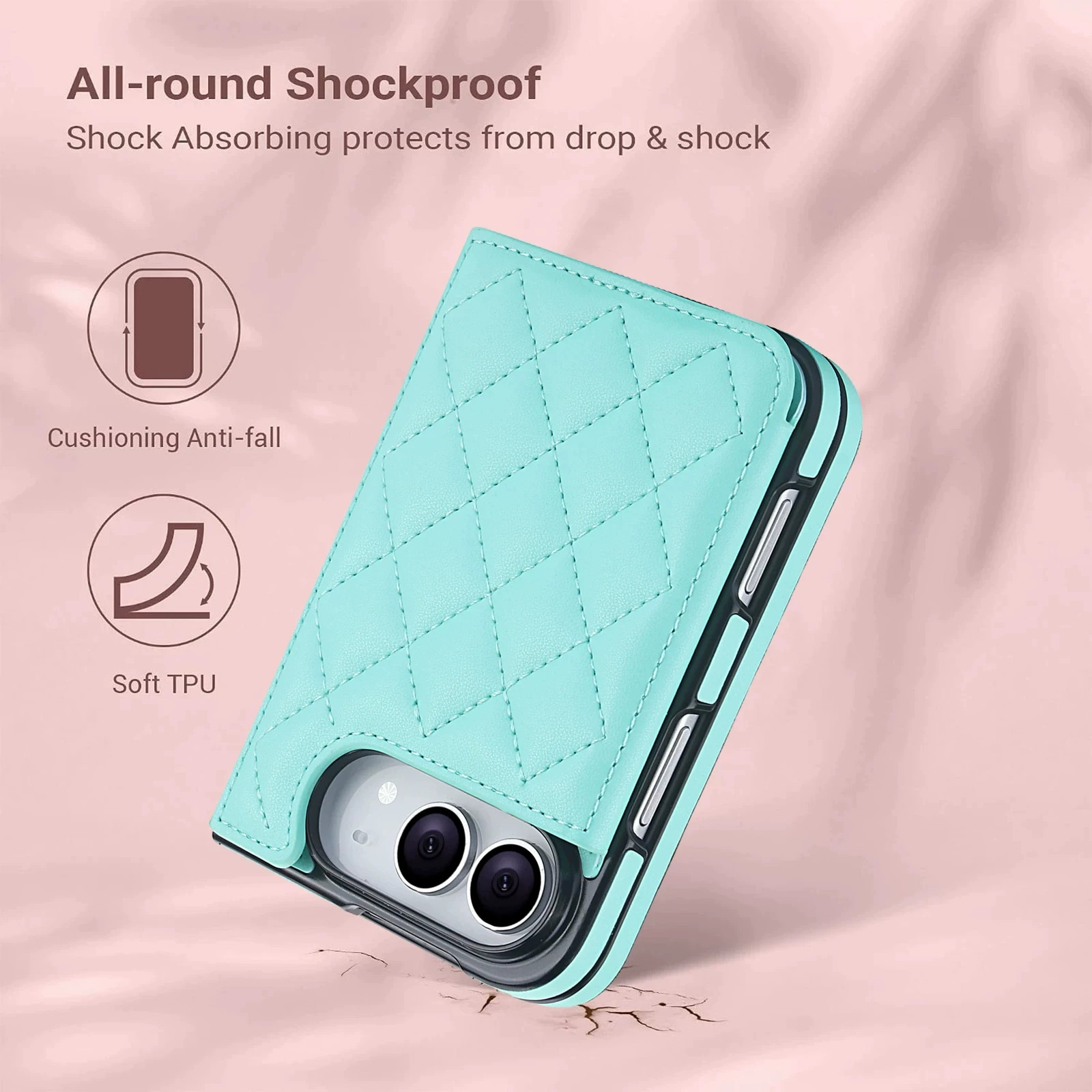 Rose Gold Diamond Quilted Leatherette iPhone Case