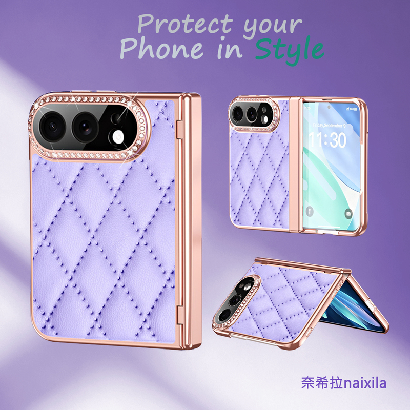 The New Light Luxury Diamond-Patterned Rhombus Design Is Suitable for Apple iPhone Duo Phone Cases, Unisex Protective Cases, iPhone Duo Anti-Drop Center Axis Protective Cover, High-End Flip Stand Leather Case The New Light Luxury Diamond-Patterned Rhombus Design Is Suitable for Apple iPhone Duo Phone Cases, Unisex Protective Cases, iPhone Duo Anti-Drop Center Axis Protective Cover, High-End Flip Stand Leather Case
