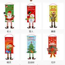 Christmas non-woven hanging flag hanging flag shopping mall window hotel Christmas decoration old man snowman wall glass hanging cloth