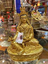 Tibetan Tantric instruments Nepal handmade copper gilt Buddha statue Lotus Master ornaments