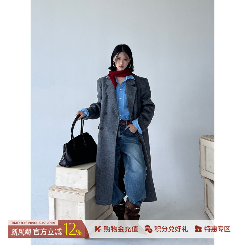 The Tor Designer Brand 26 New Winter Style High-End Simple Wool Long Coat Solsol