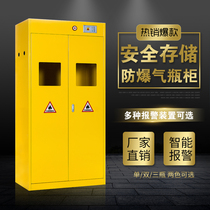 Intelligent all-steel cylinder cabinet Single and double bottle with alarm cylinder cabinet Small factory hydrogen and oxygen cylinder laboratory cabinet