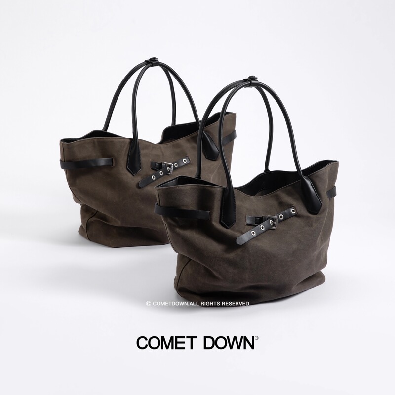 Cometdown Original Large and Small Oil Wax Canvas Belt Buckle Handbag Shoulder Bag Underarm Bag Tote Bag for Men and Women Cometdown Original Large and Small Oil Wax Canvas Belt Buckle Handbag Shoulder Bag Underarm Bag Tote Bag for Men and Women