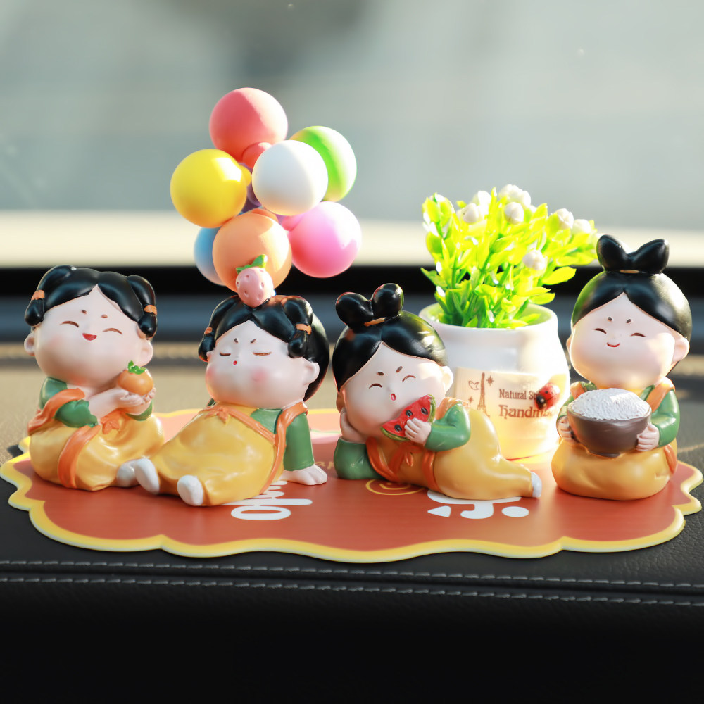 Great Tangshi Women's Car Swing Piece National Tide In-car Accessories Cure Teahouse Woman On-board Middle Control Desk Decorative Doll Gift