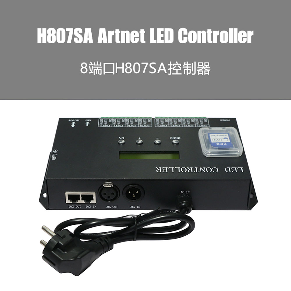 8 Ports LED Slave Controller H807SA | Art-Net | SD Card | DMX Console