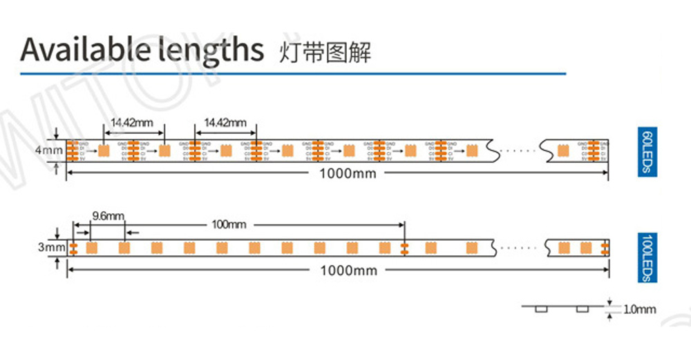 3mm PCB 100led/m