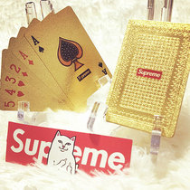 Creative Texas plastic playing cards High-grade nouveau riche gold wear-resistant pvc waterproof personality gold foil Gold thickened poker