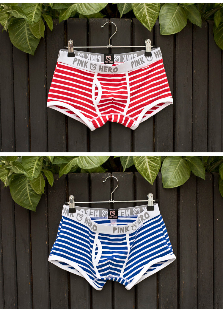 Ông và ông Bear Fat Bear Kích thước lớn Đồ lót nam U Convex Pocket 3D Boxer Stripe Quần short vuông gợi cảm sịp