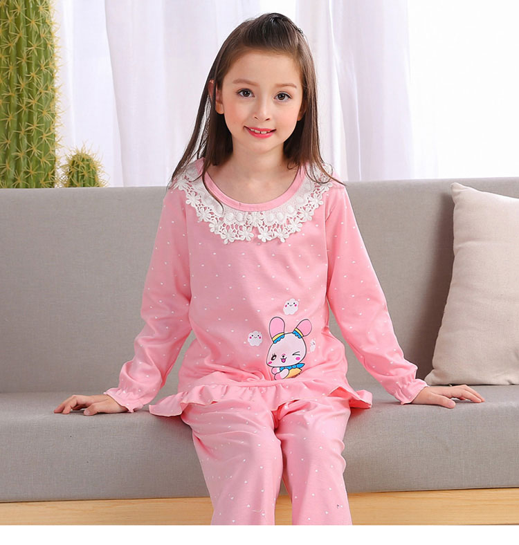 Đồ ngủ bé gái 5 trẻ em 7 mùa xuân và mùa thu 9 bé gái 11 bông 12 bộ quần áo 13 công chúa 15 tuổi quần áo trẻ em đồ bộ bé gái