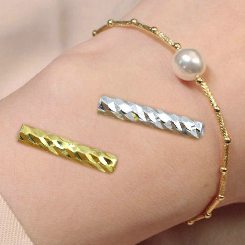 925 Pure Silver Round Pipe Accessories Diy Car Flower Straight Tube Semi-finished Accessories Handmade Circle Material Gold Color Tubule