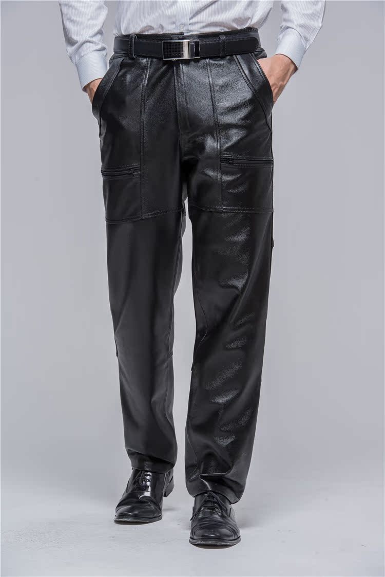 Pantalon cuir homme droit pour hiver - Ref 1491189 Image 24