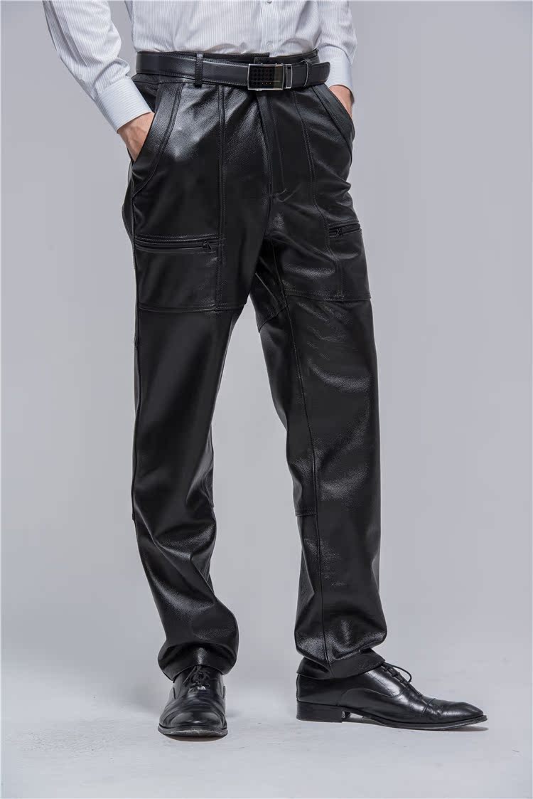 Pantalon cuir homme droit pour hiver - Ref 1491189 Image 25