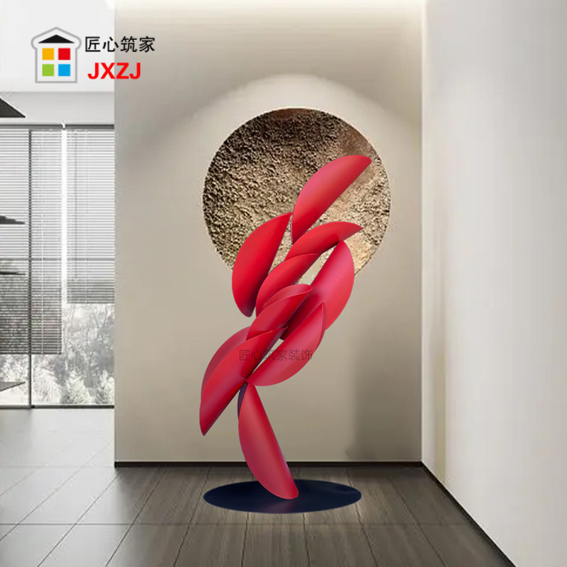Villa Model House Staircase Entrance Ornaments Hotel Lobby Metal Floor-Standing Sculptures Large Abstract Crafts
