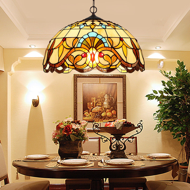 American retro Creative personality Retro simple Nordic Cafe Dining room Bar Glass chandelier single head