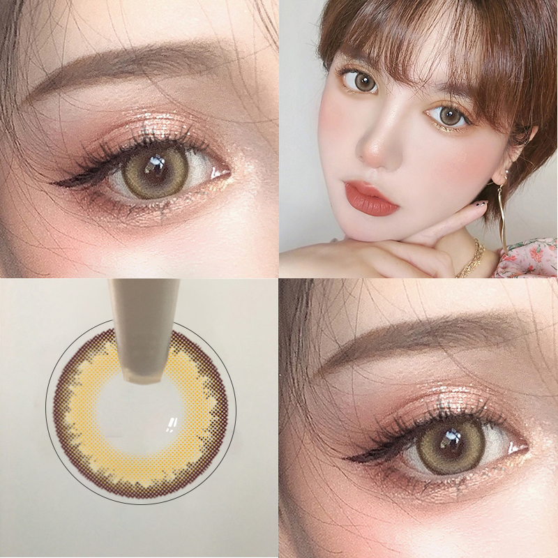 Brown beauty pupil year throw female small diameter official website Net red same contact myopia glasses half a year throw TN