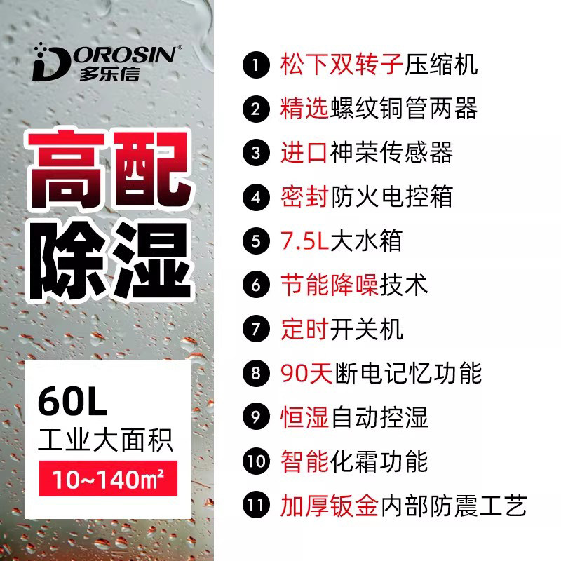 Dolexin Dr-600L Dehumidifier Industrial Dehumidifier Household Basement High-Power Dehumidifier Villa Moisture Absorber