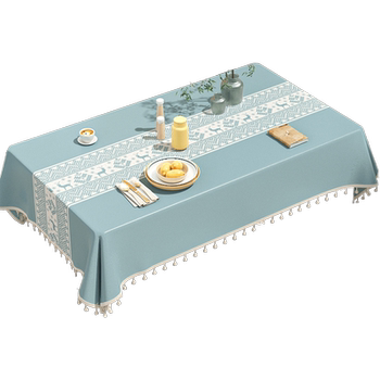 Chinese imitation cotton and linen waterproof and oil-resistant tassel tablecloth Chinese imitation cotton and linen waterproof and oil-resistant tassel tablecloth