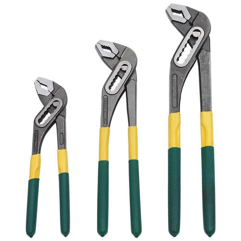 High quality alloy steel eagle mouth water pipe pliers Multi-functional manual bent nozzle two-color dipped plastic handle water pump pliers wrench