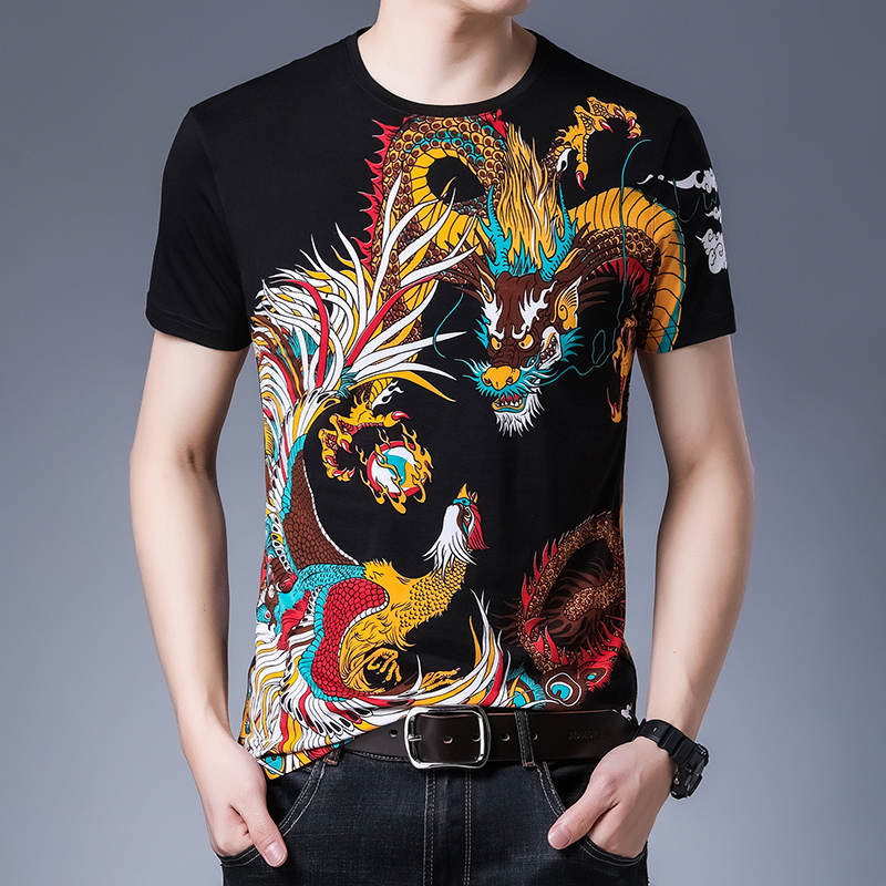 Silk cha bông váy Ed một T-shirt ngắn tay áo thun nam 30-50 tuổi giữa mùa hè thanh niên POLO áo