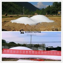 Net red inflatable bouncing cloud movable big trampoline double ball jump cloud sand nest grassland unpowered amusement equipment