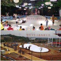 Outdoor grass trampoline large inflatable trampoline white cloud sand nest jumping bed Scenic parent-child trampoline