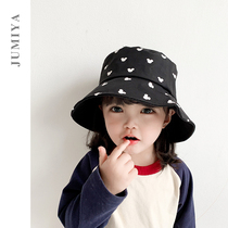 Childrens fishermans hood new Korean female baby Mickey printed pure cotton spring autumn childrens basin hat Han version cute hat